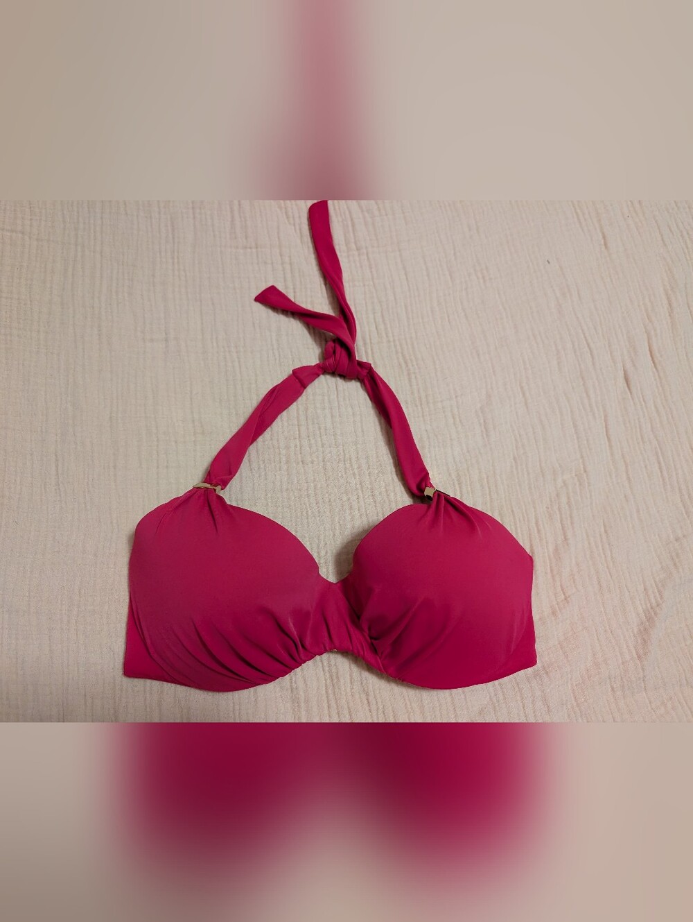 Victoria's Secret Hot Pink Halter Swim Top